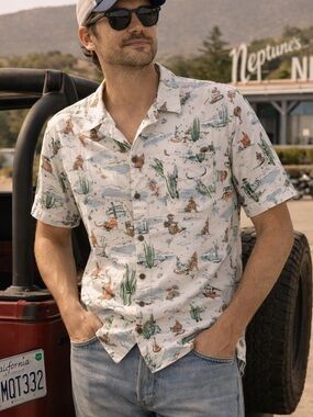 California Cowboy high water tropic shirt motel surf